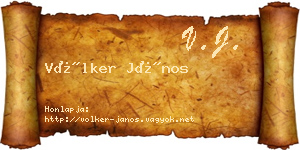 Völker János névjegykártya